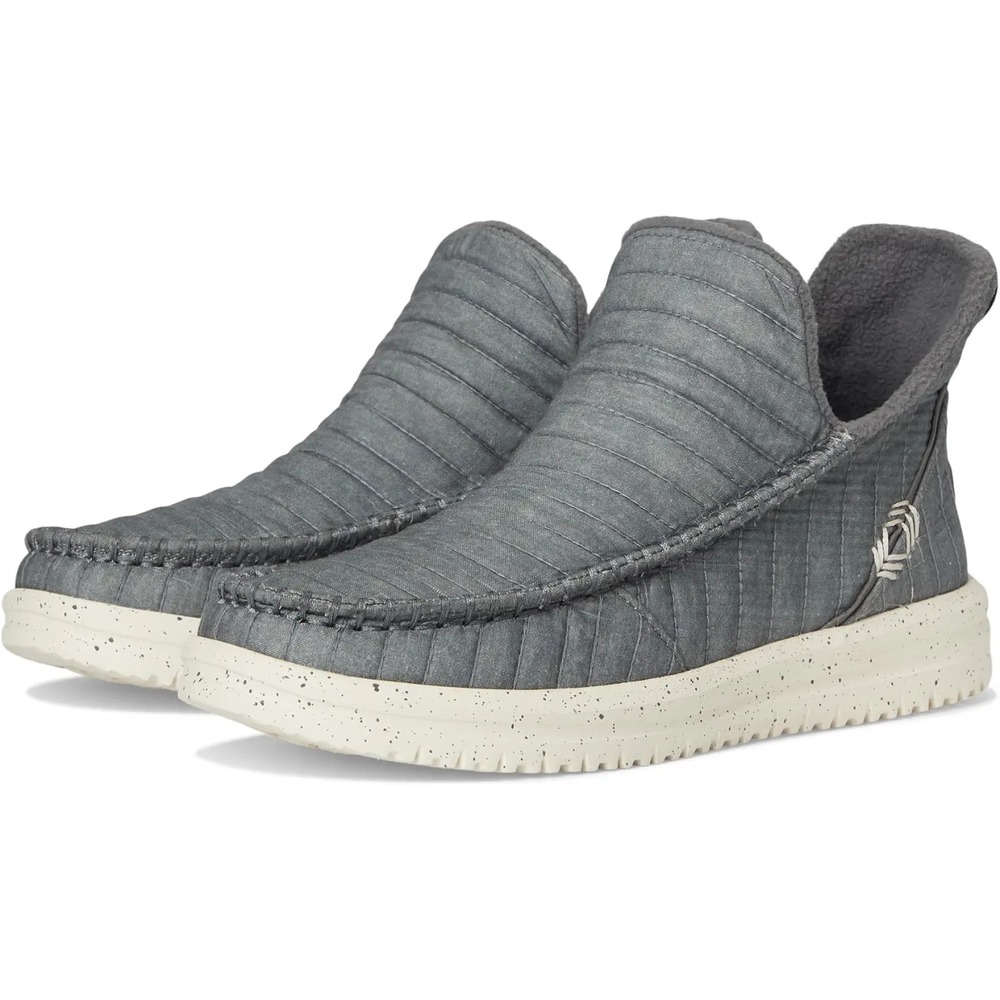 Hey Dude Camden Quilted Charcoal Slip-On Lightweight Low Top Sneaker 44607-025